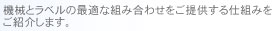 機械とラベルの最適な組み合わせをご提供する仕組みをご紹介します。