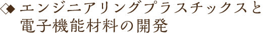 エンジニアリングプラスチックスと電子機能材料の開発
